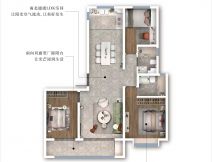 莒县国丰瑞府阔奢户型建面129平左右