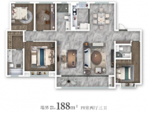 莒县国丰瑞府阔奢户型建面190平左右